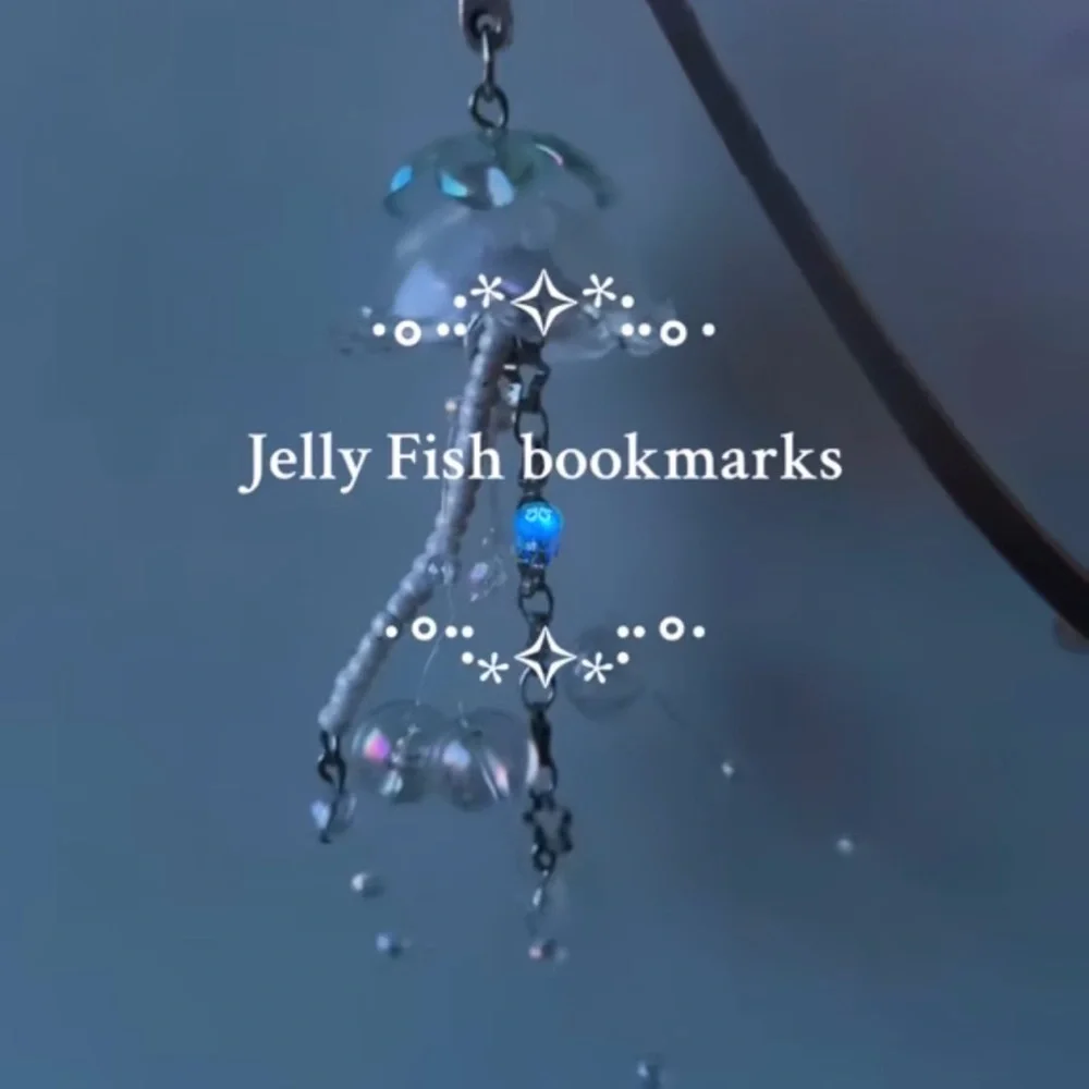 Handmade glass jellyfish book marks :3